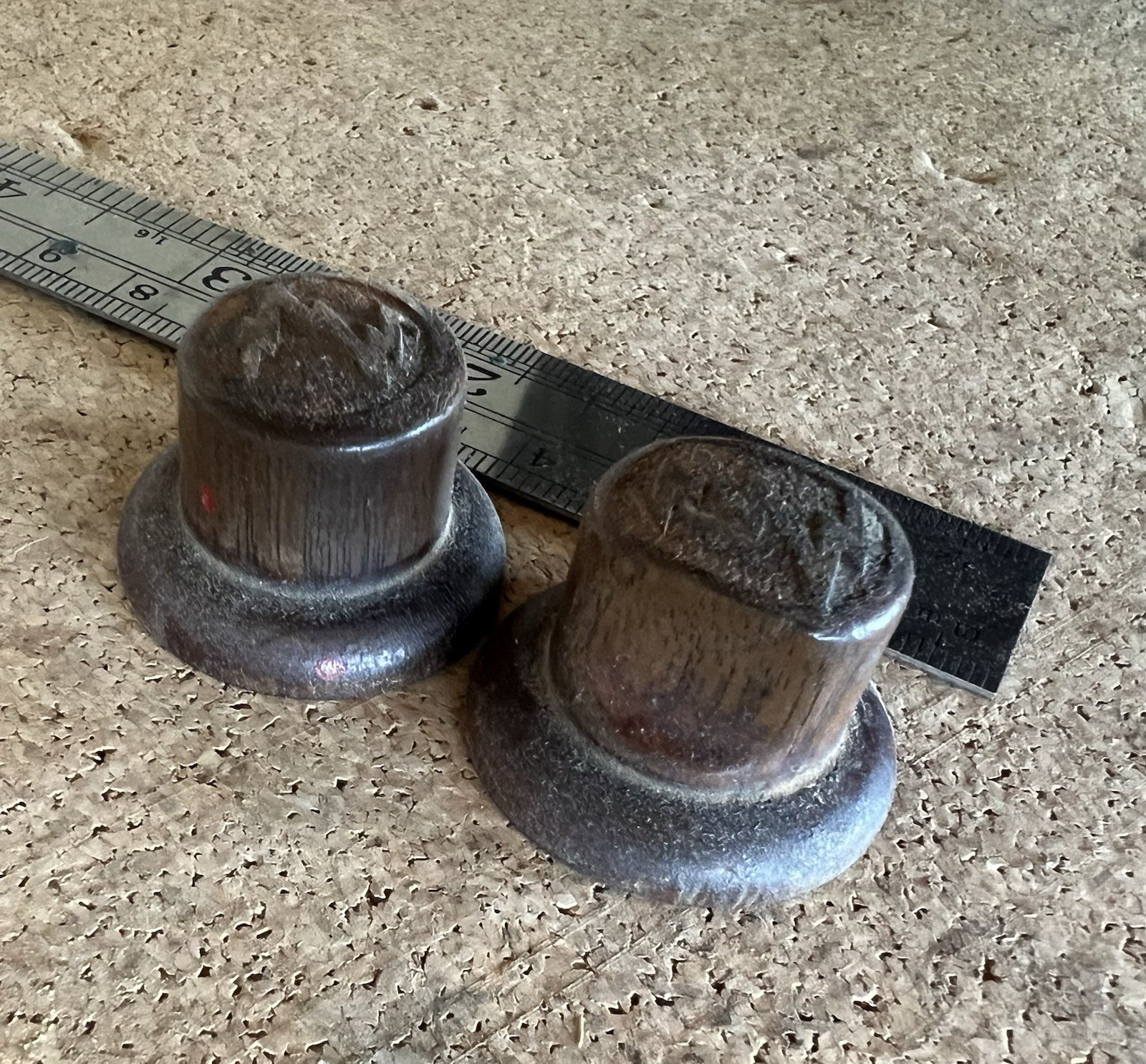 Lot of 2 Different Vintage Zenith Tube Radio Wood Control Knobs