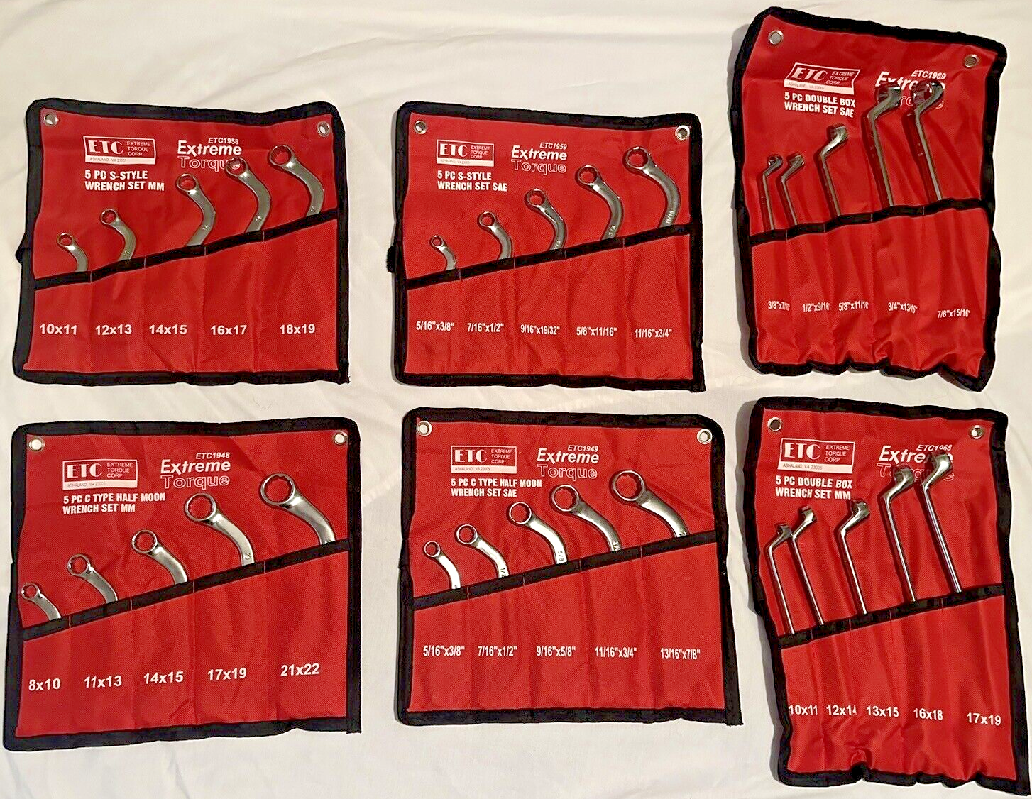 Box Deal 6 Wrench Set SAE Metric Moon S Starter Obstruction Deep Double Offset