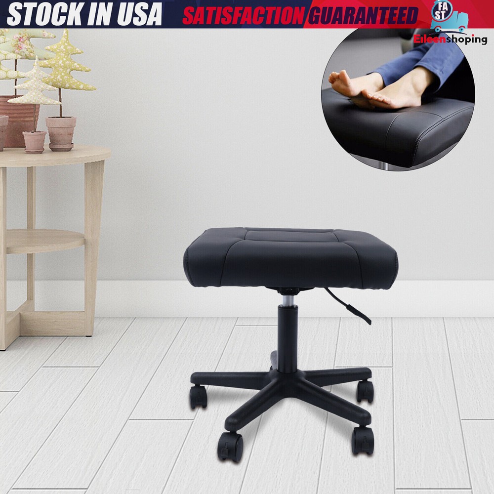 Office Foot Stool with Wheels, Height Adjustable Rolling Leg Rest Adjustable