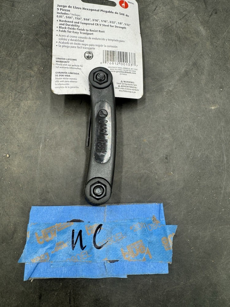 GreatNeck Folding Hex Key Set HEK9C