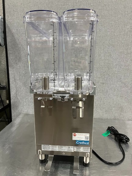 Crathco Bubbler Double 2.4 Gallon Bowl Refrigerated Beverage Dispenser - 120V