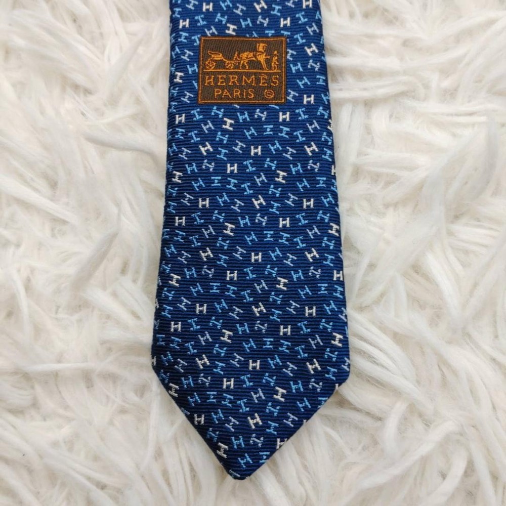 Item HERMES High Quality Silk Tie Allover Navy