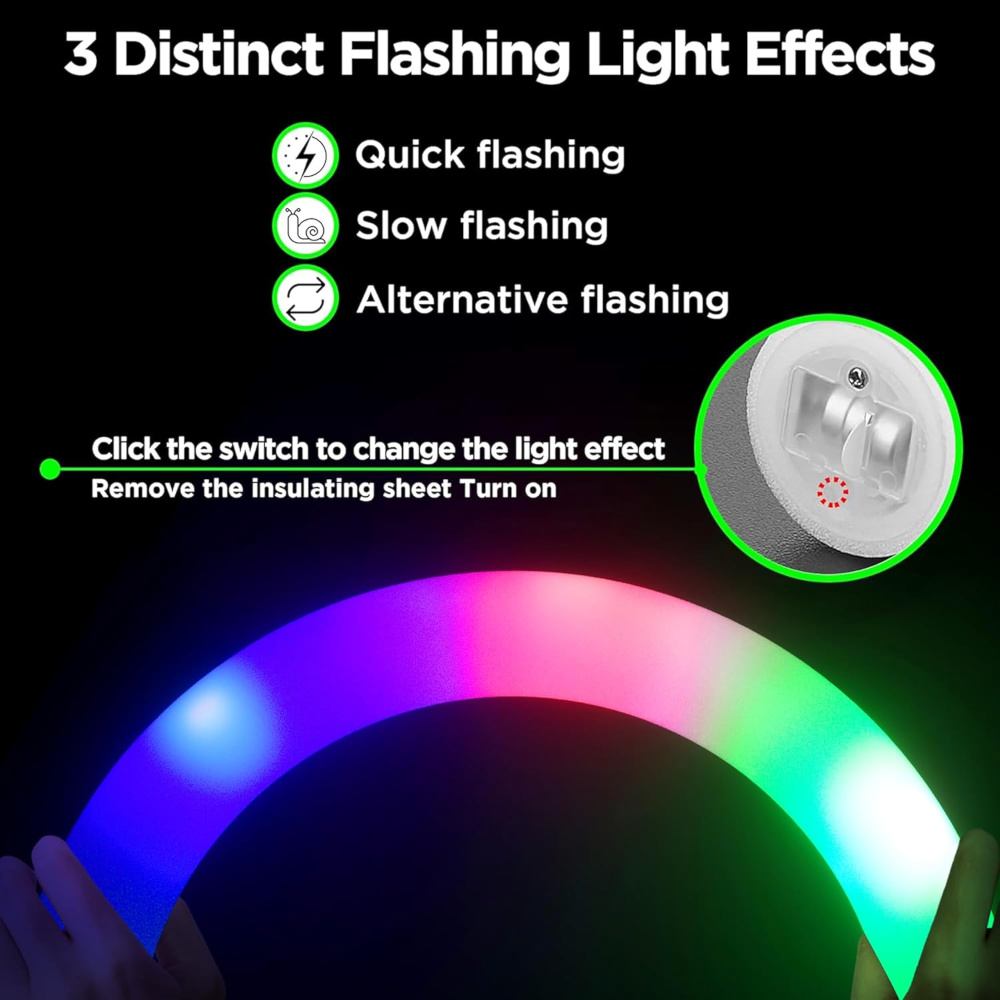 12-396 LED Light Up Foam Sticks Wand Rally Batons DJ Flashing Glow Stick Party
