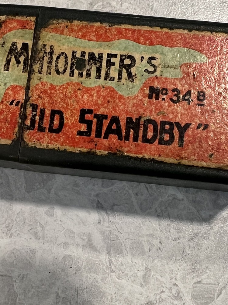 M. Hohner Harmonica Old Standby No. 34B Vintage With Case Key E.