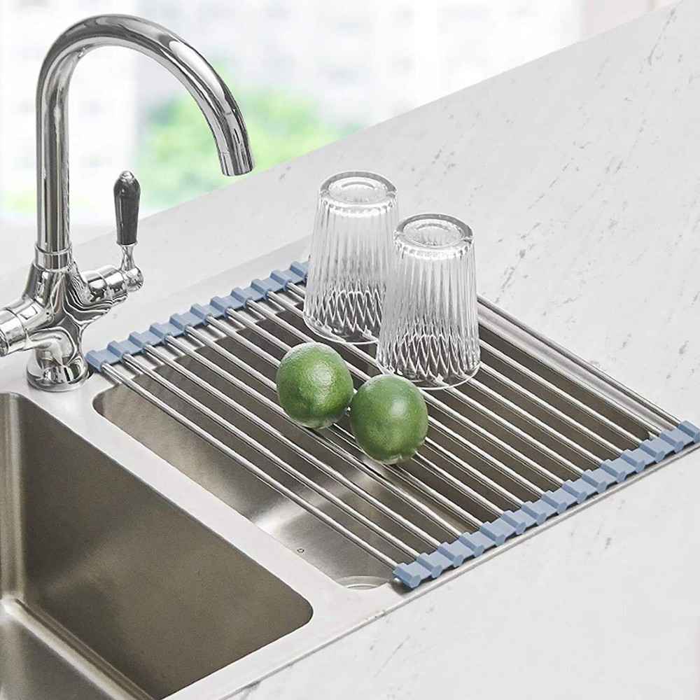 Seropy Roll Up Dish Drying Rack, Over The Sink Dish Drying Rack Kitchen Rolli...