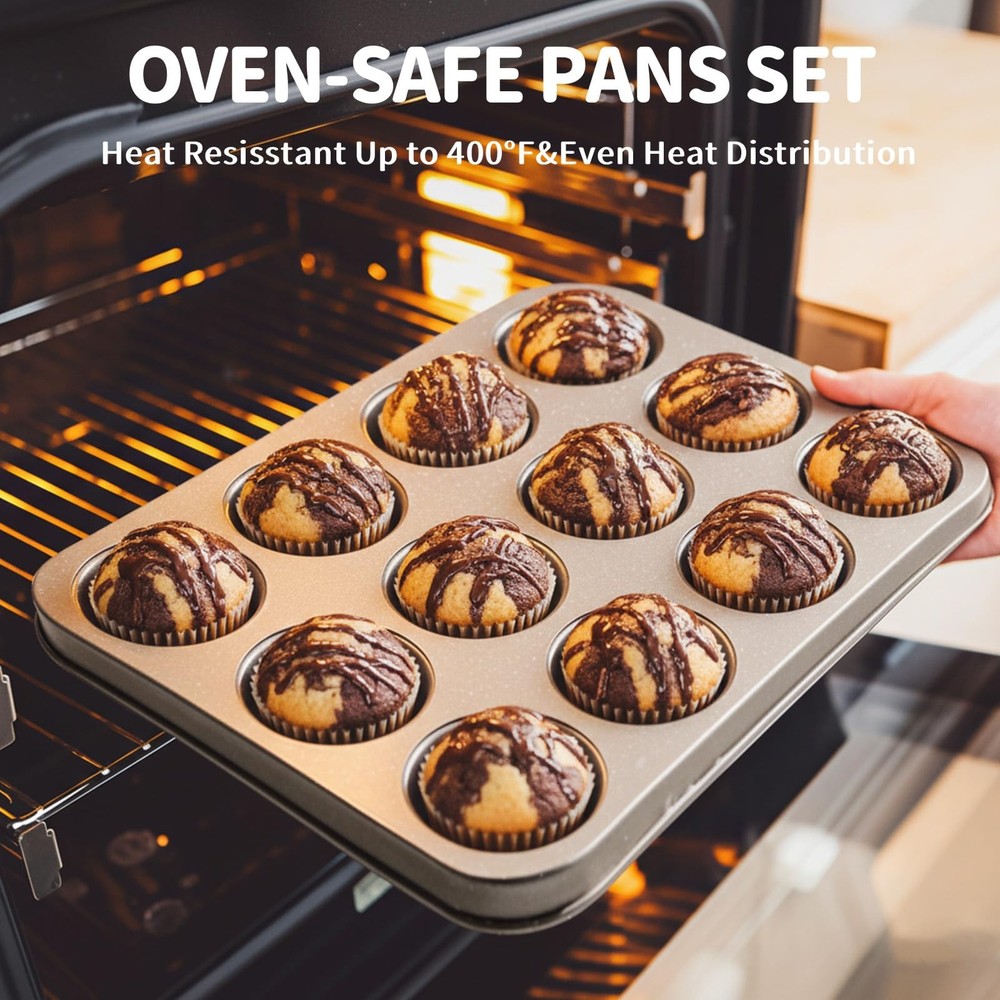 10-Piece Baking Pans Set, Bakeware Sets Nonstick, Baking Set for Oven Cooking...