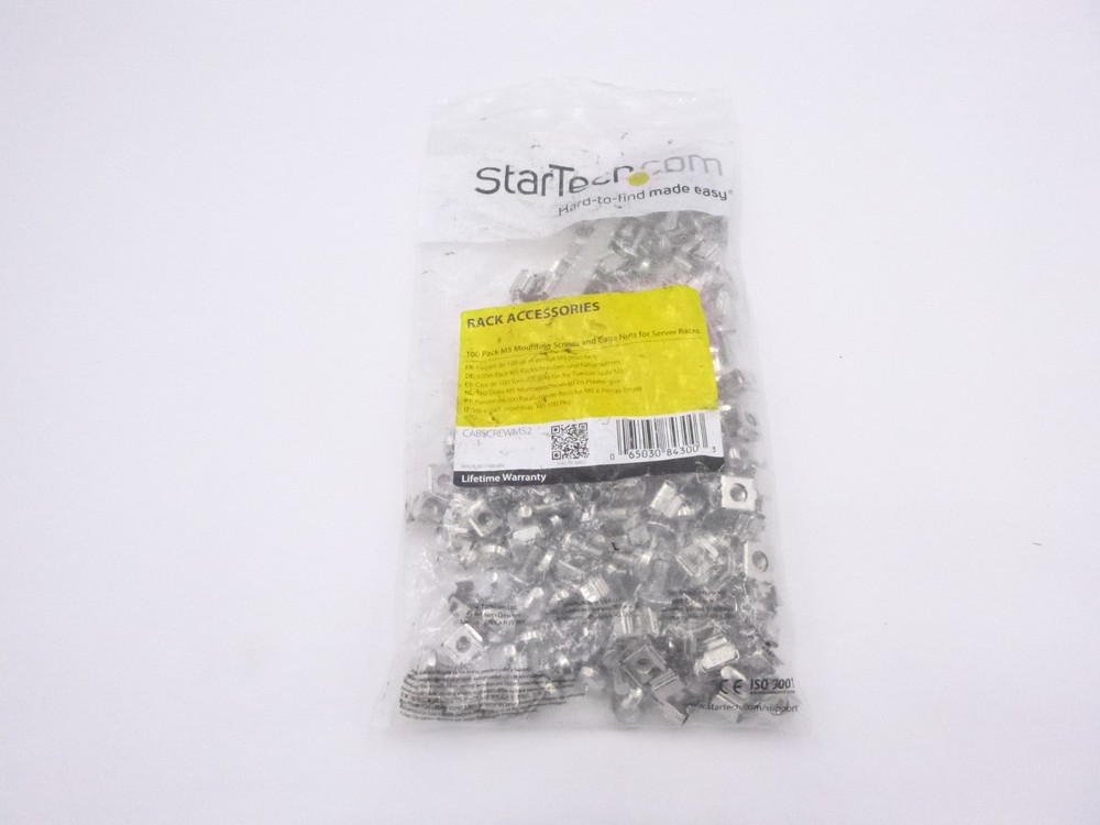 100 Pack StarTech M5 Mounting Screws and Cage Nuts for Server Rack Cabinet