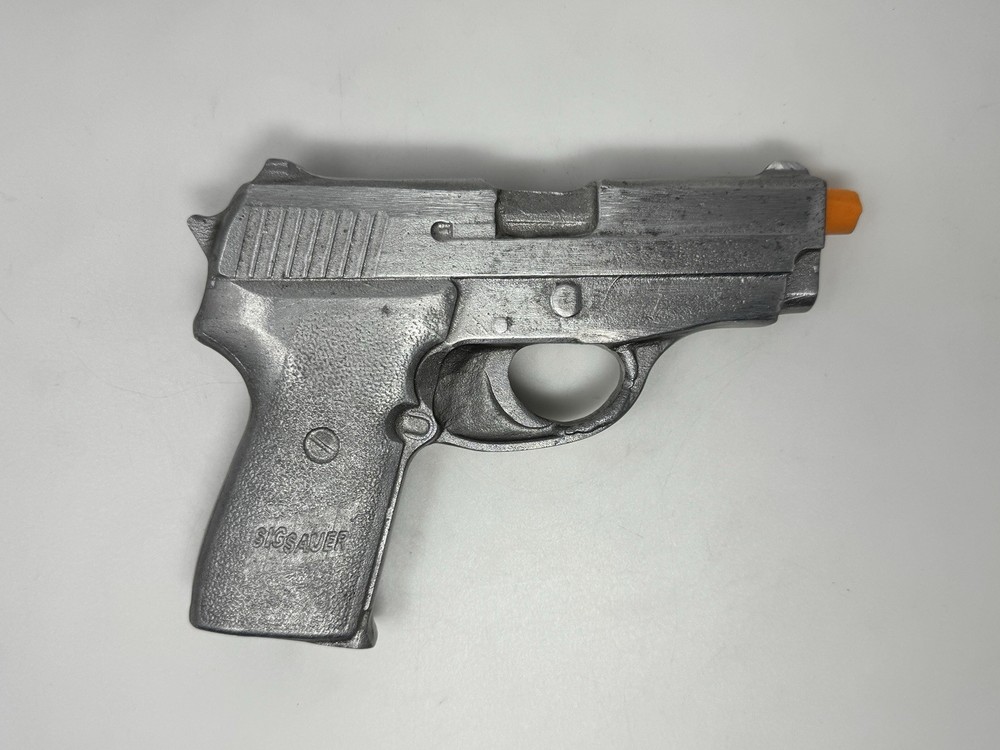 DUMMY GUN 9mm Style Solid Cast Metal Compact Pistol HOLSTER Mold Prop Training