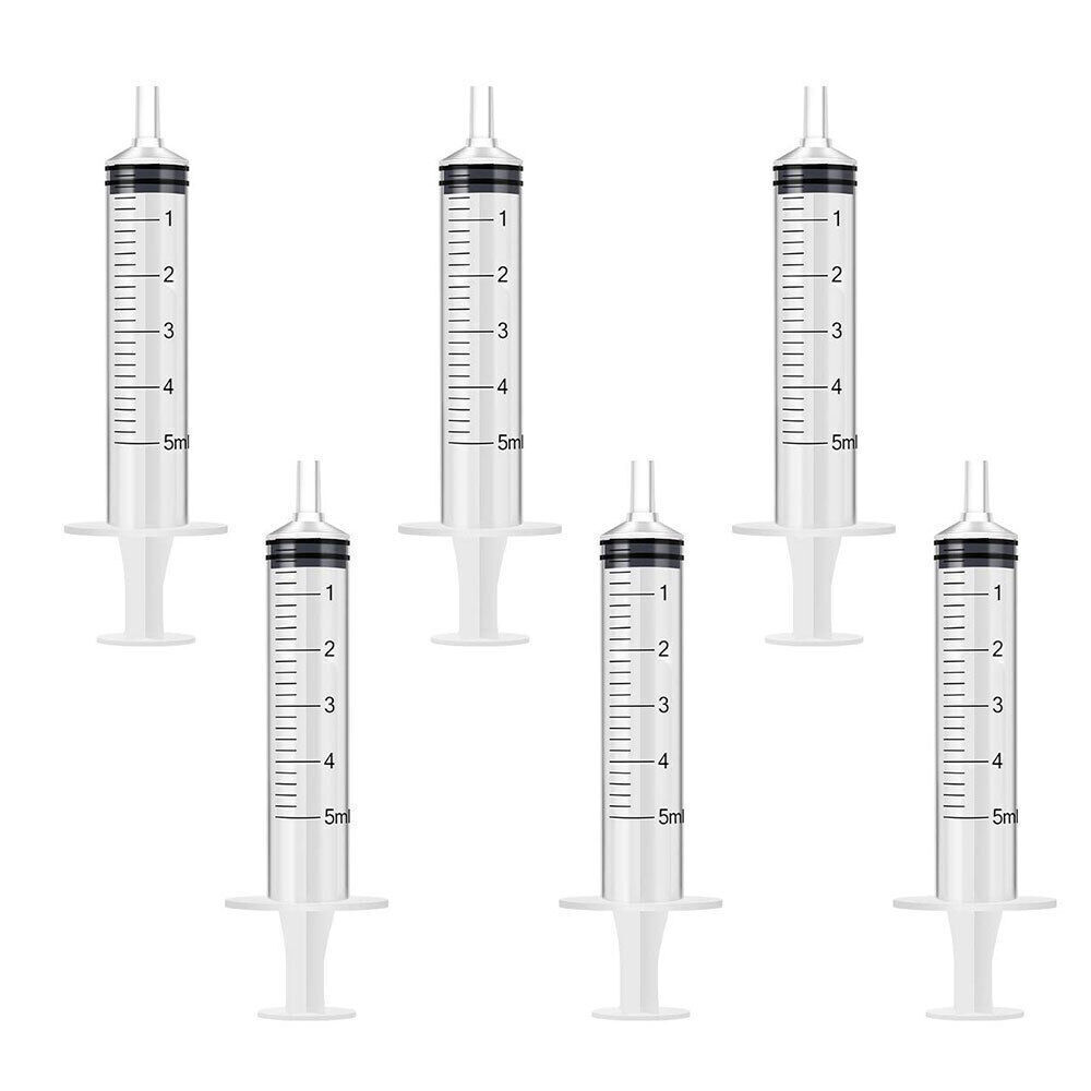 6pcs 5mL Plastic Syringe Hydroponics Analyze Measuring Cubs Syringe For Injector