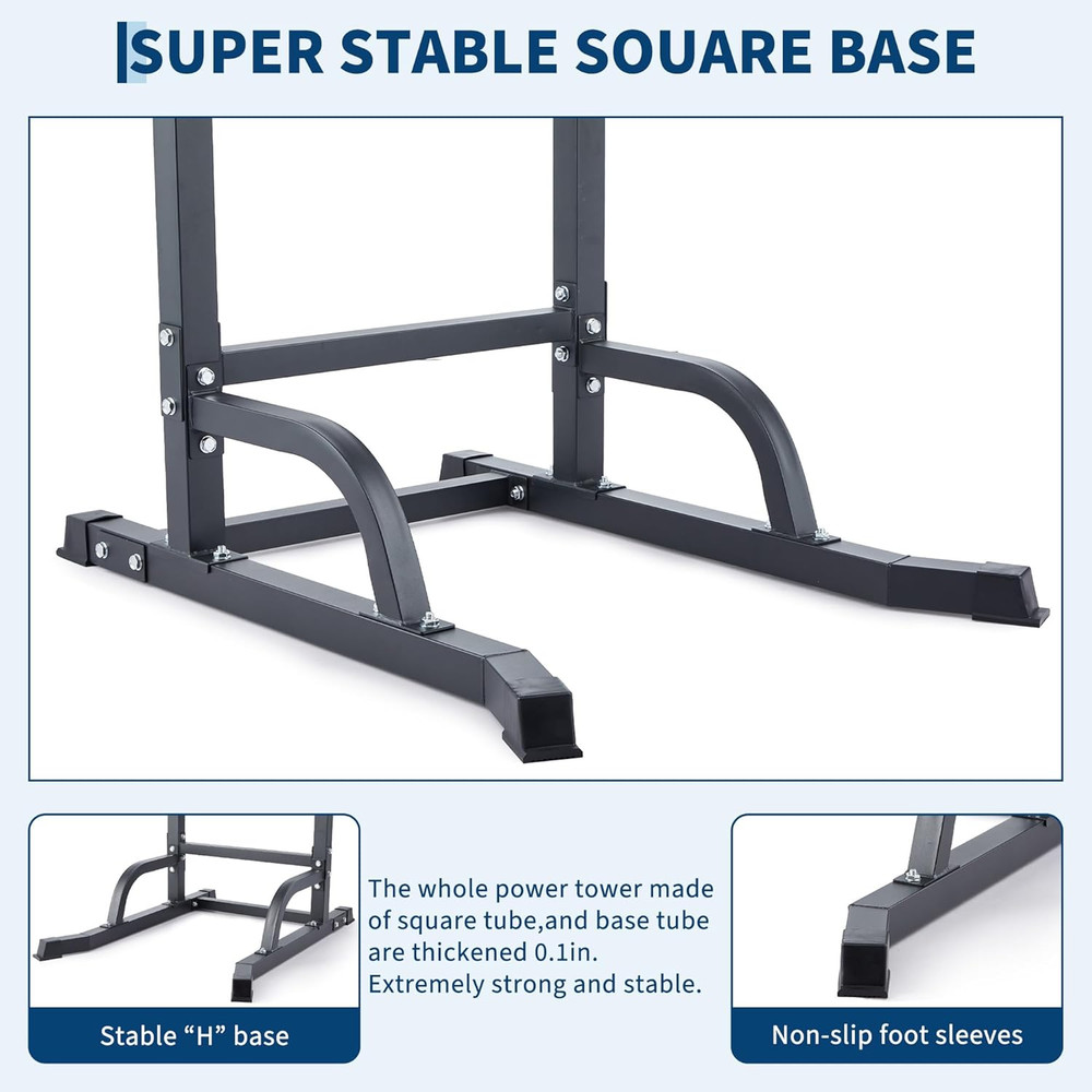 Free Standing Power Tower Pull up Bar and Dip Station,Adjustable Strength Traini