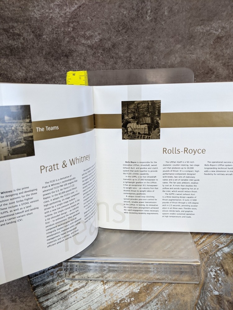 2001 Robert J. Collier Trophey Dinner Program w/ Menu & Unplayed CD F-35 JSF