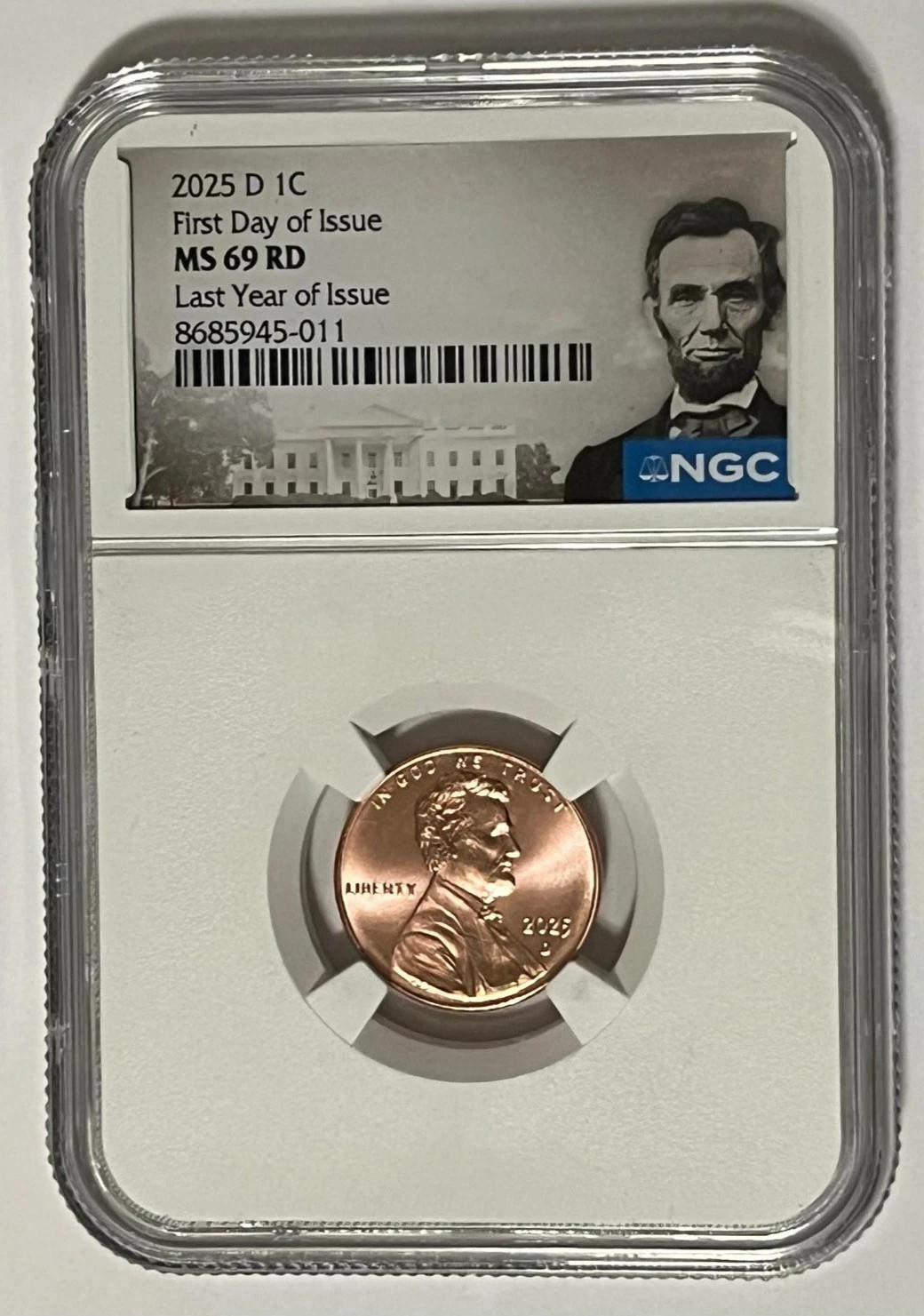 IN HAND 2025 P & D NGC MS69 RD Lincoln Shield 1c Cent 2 Coin Set LAST PENNY FDOI
