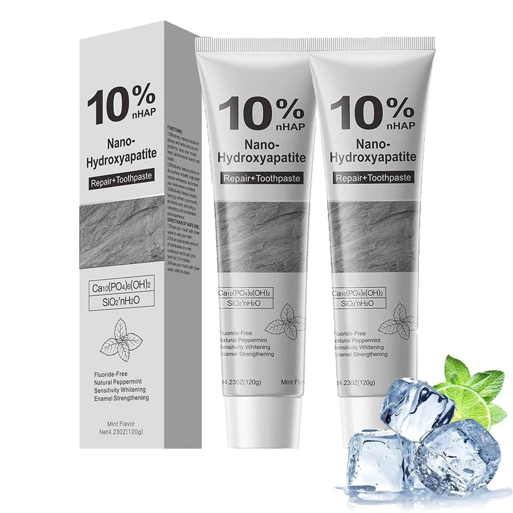 2Pcs 10% Hydroxyapatite Toothpaste,Nano-Hydroxyapatite Toothpaste  4.23 oz
