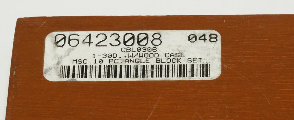 10-Piece Precision Angle Block Set – MSC #06423008