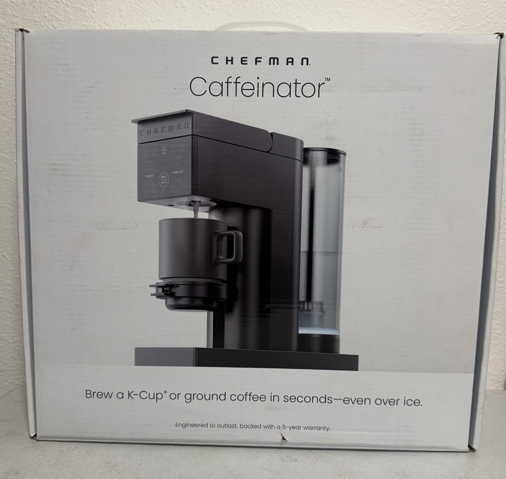 Chefman Caffeinator Single Serve Coffee Maker – RJ14-DB-MID-WM - New Open Box