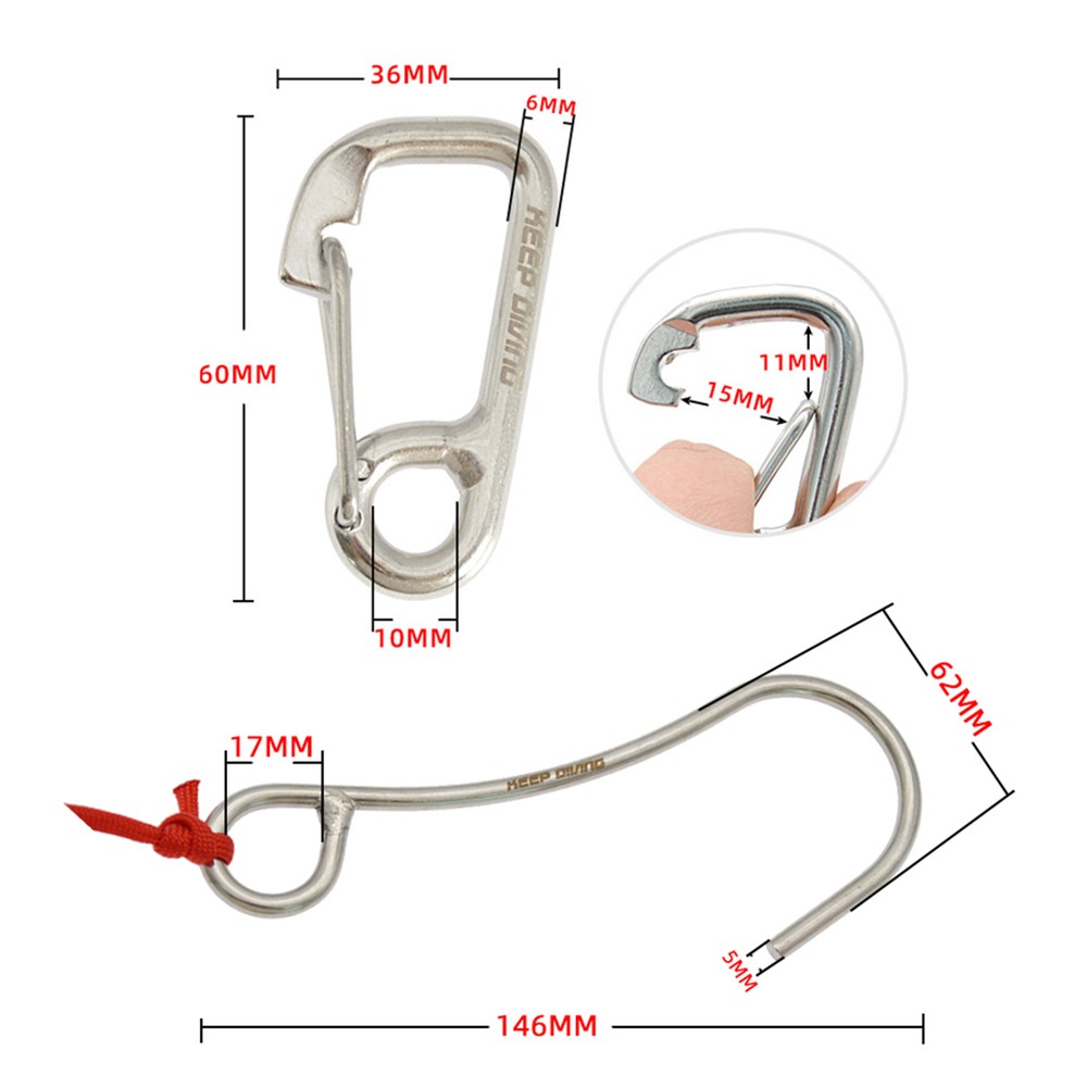 Stainless Steel Reef Drift Hook+Braided Rope Lanyard Solid & Corrosion-resistant