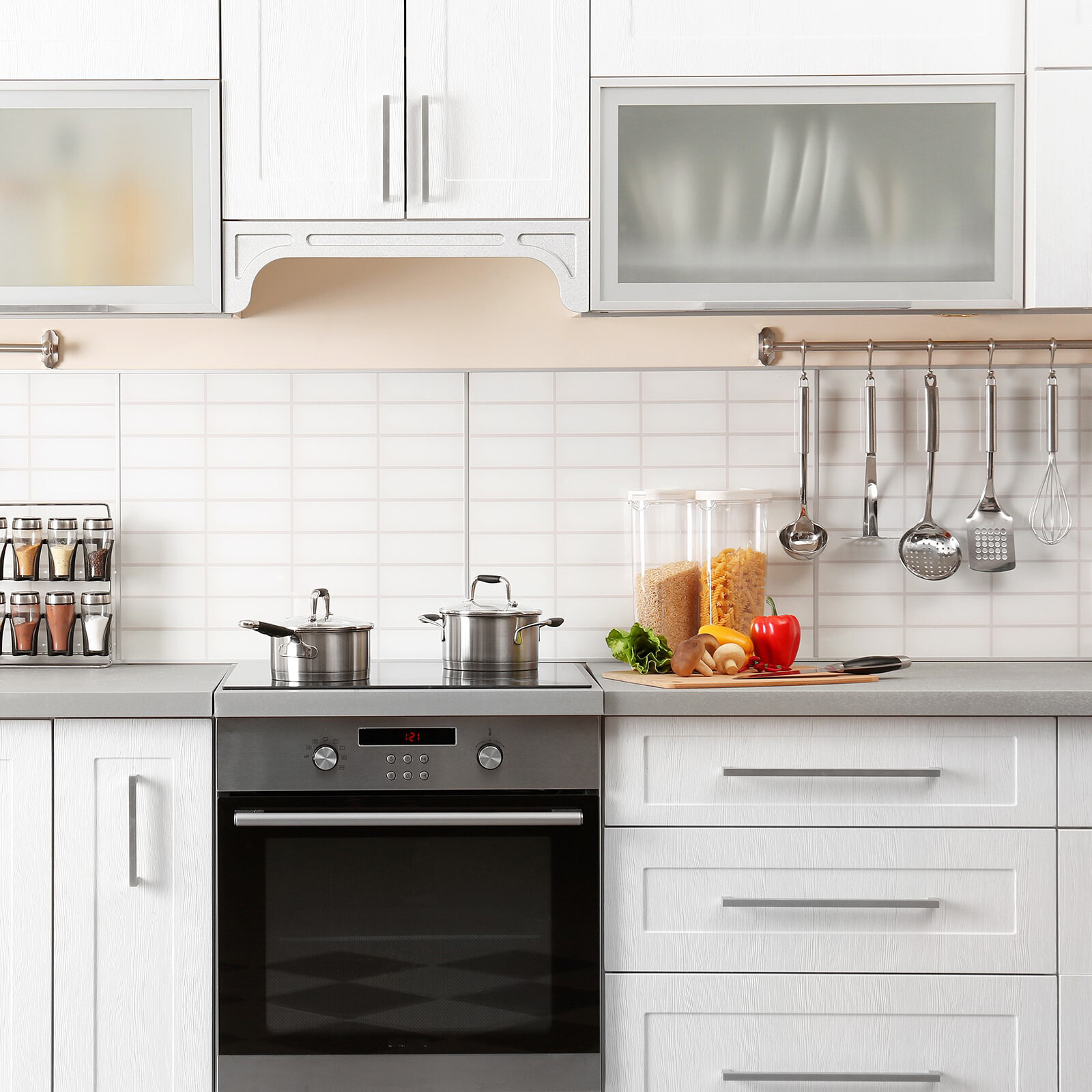 Modern Brushed Nickel Square Style Cabinet Handle Pulls Bar Door Drawer Hardware