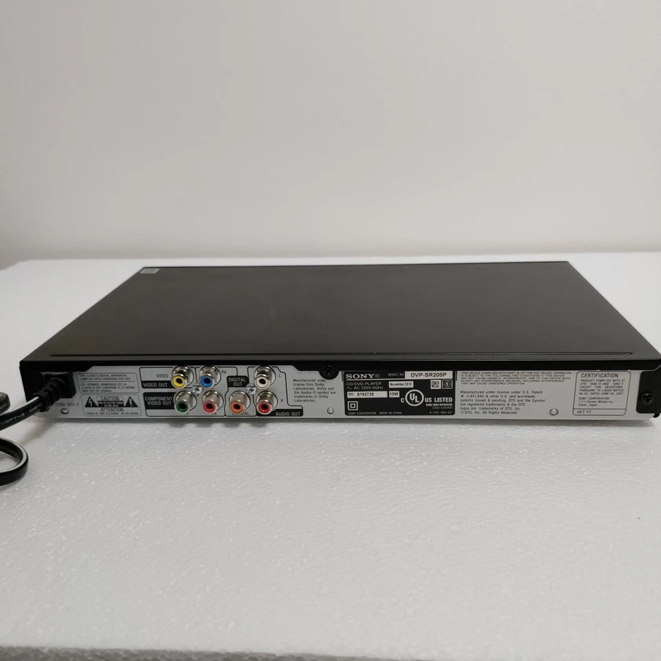 Sony DVP-SR200P CD/DVD Player w/ Remote Control Progressive Span playback NICE!