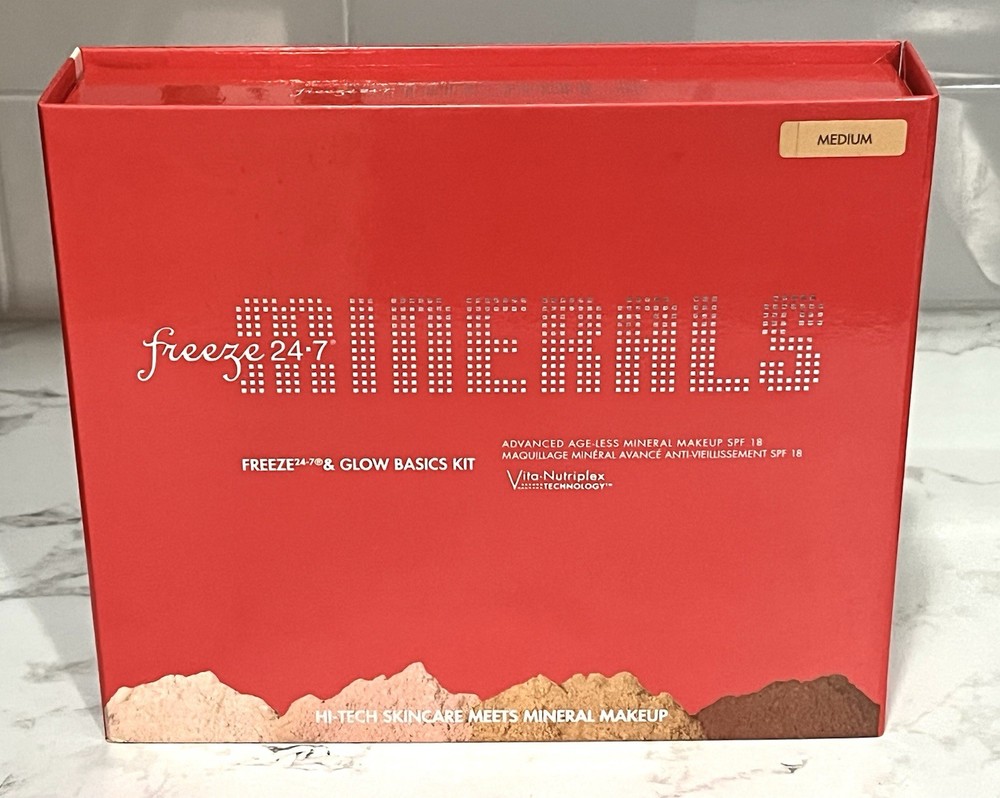 Freeze 24-7 Minerals Glow Basic Kit - Medium Foundation Bronzer Highlighter NIB