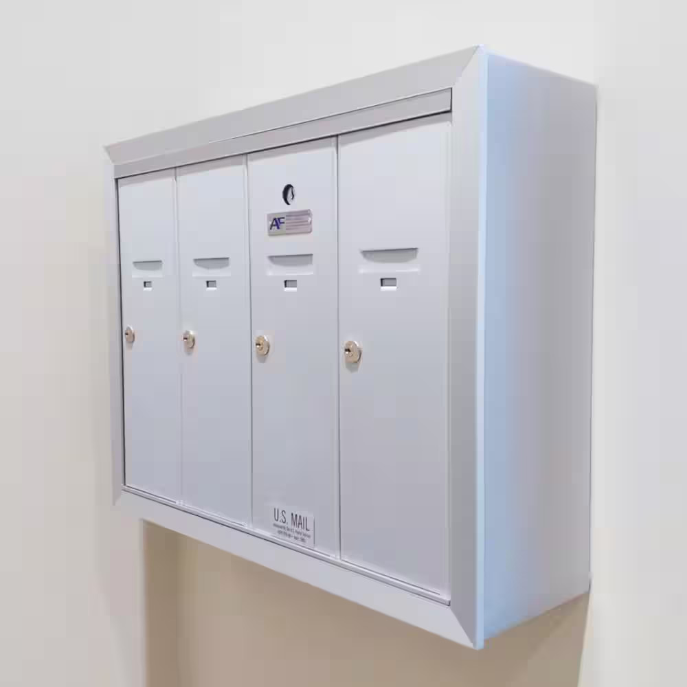 Surface Mount Vertical Mailbox with 4 Compartments in Anodized Aluminum