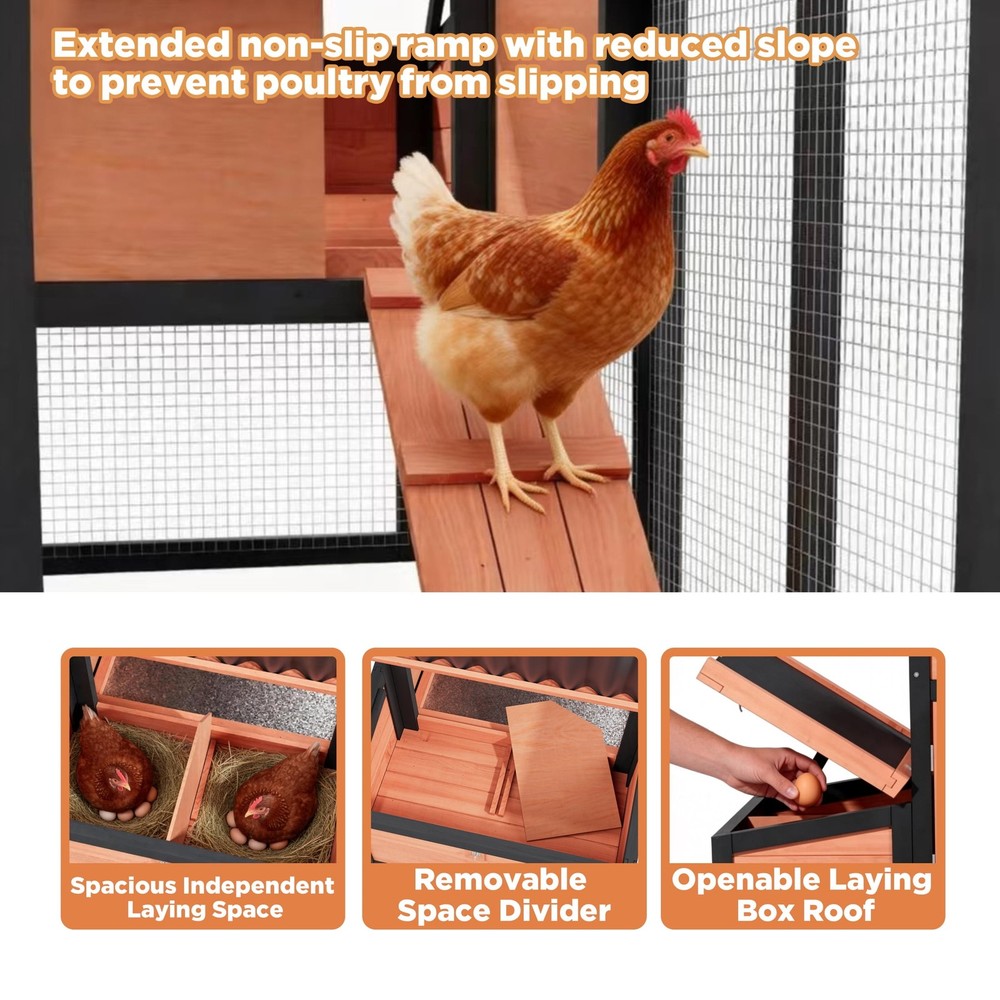Wooden Chicken Coop with Nesting Box,Chicken Brooder with Openable Roof Window