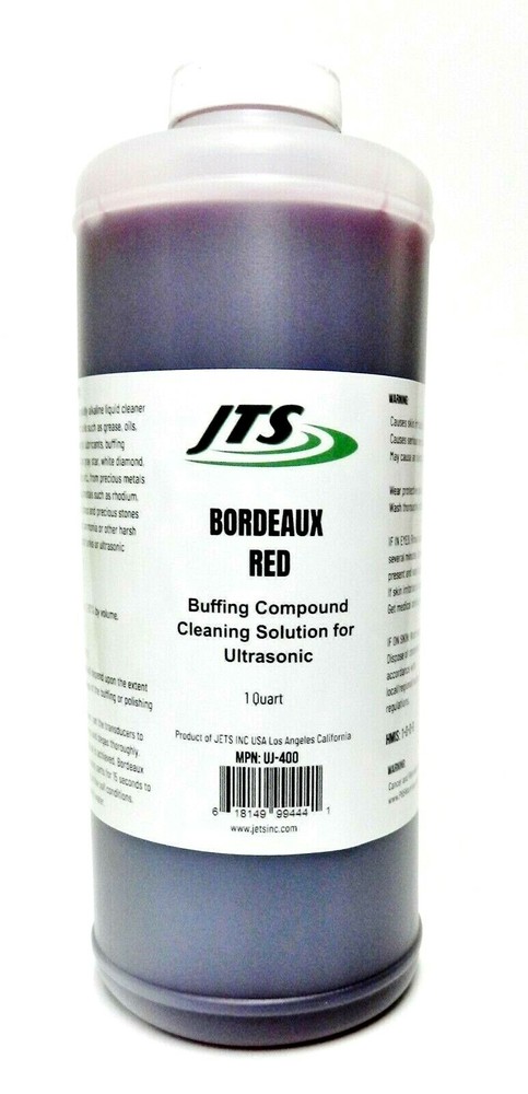 Ultrasonic Cleaning Solution JTS Bordeaux Red 1 Quart Buffing Compound Remover