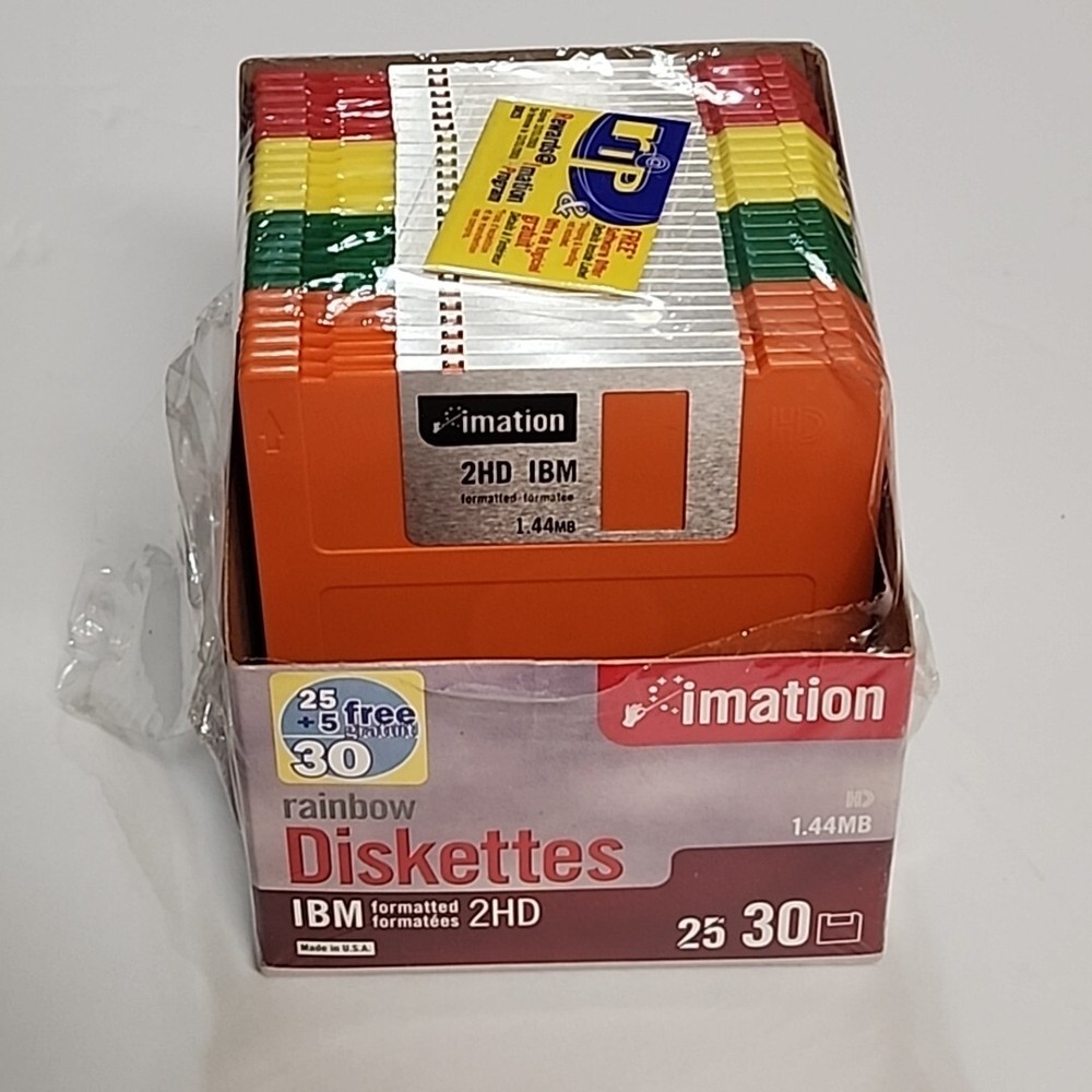 Imation 3.5" DS Floppy Disks Diskettes 20 Pack IBM Formatted 1.44MB