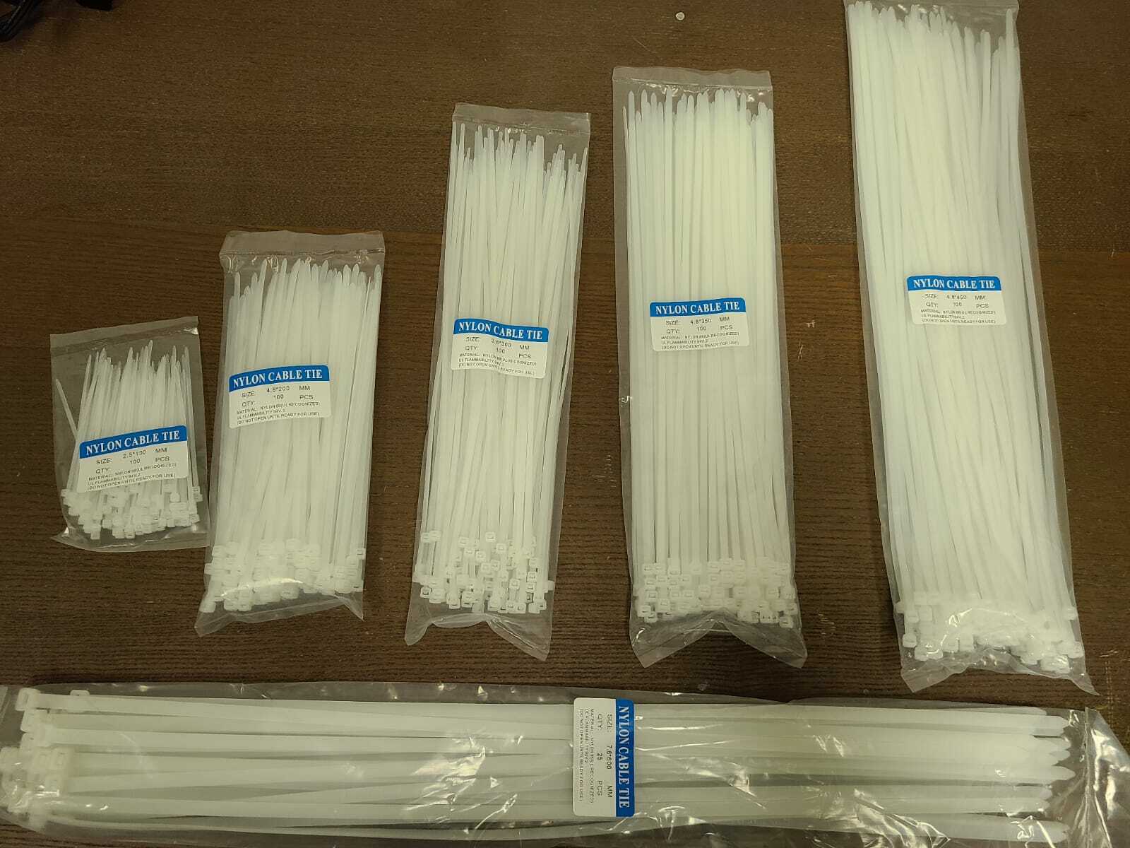 100 - 1000 pcs 4" to 24" USA INDUSTRIAL WHITE WIRE CABLE ZIP UV NYLON TIES WRAPS