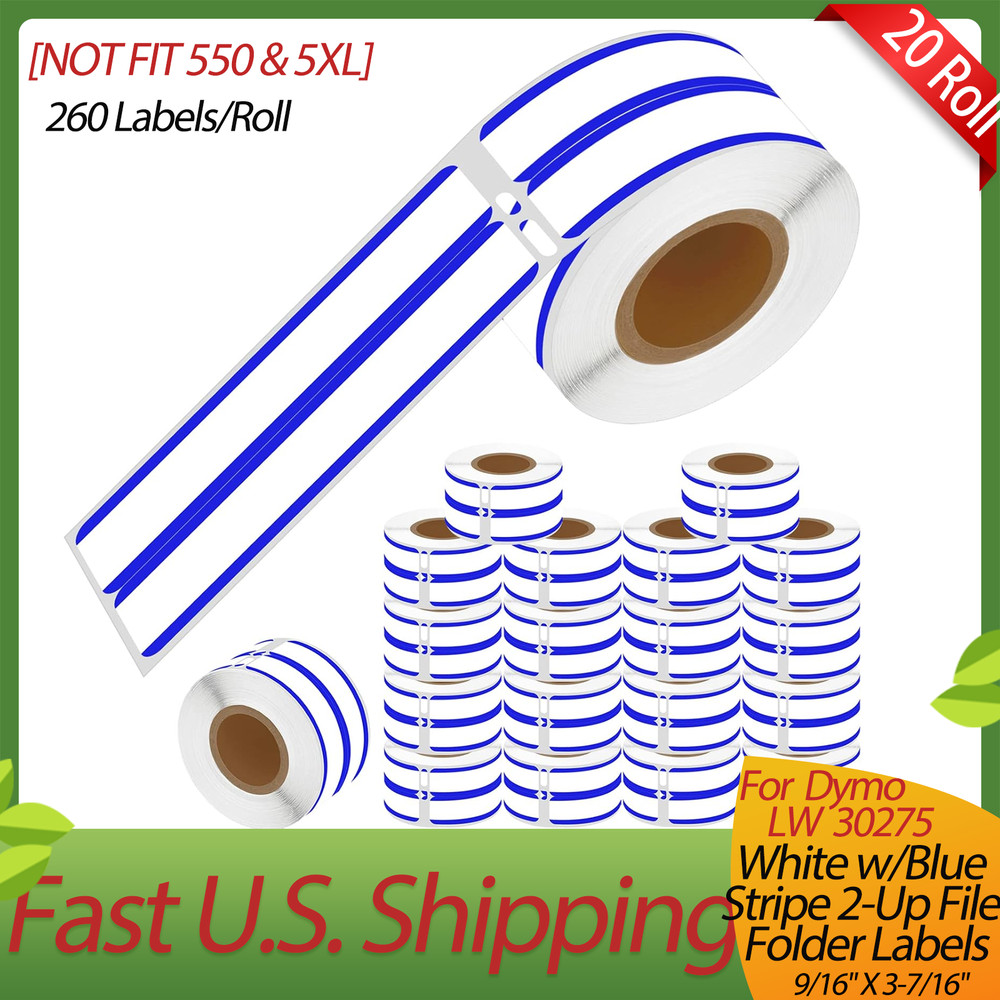 12 Roll for DYMO 30275 LabelWriter Medium White w/Blue  Direct Thermal Labels