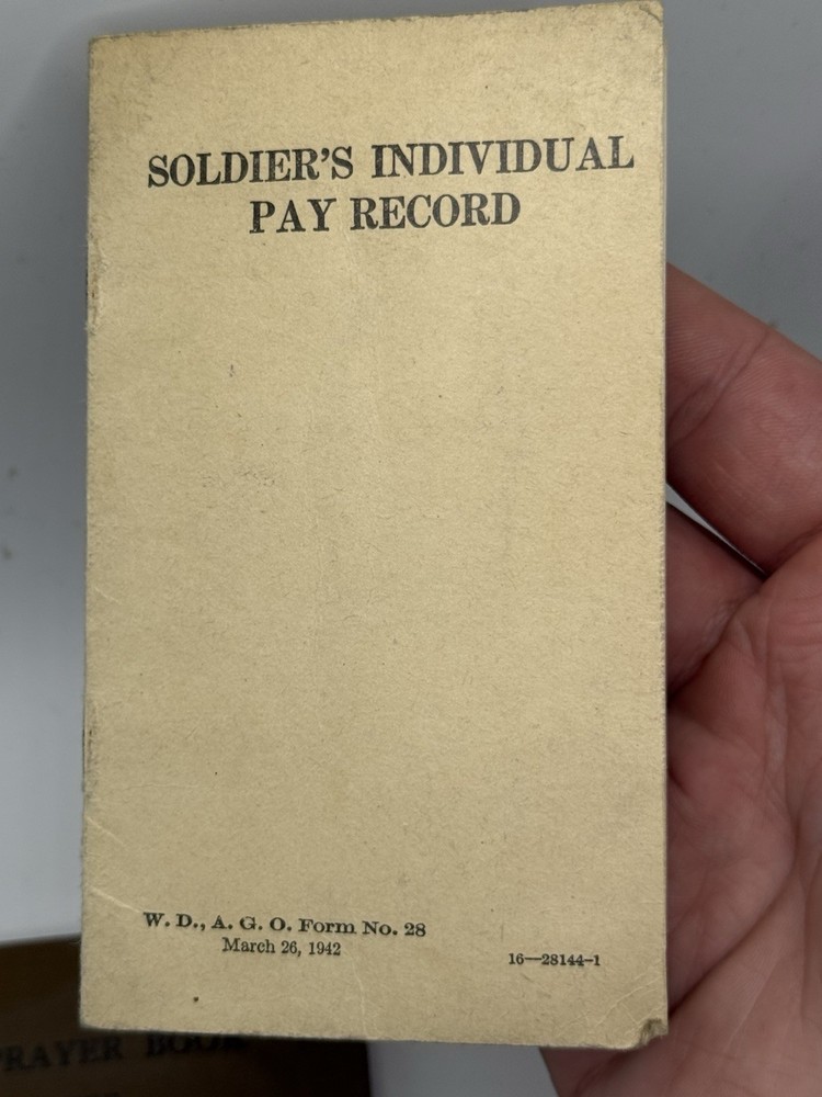 WWII Prayer Book & Pay Record US Army