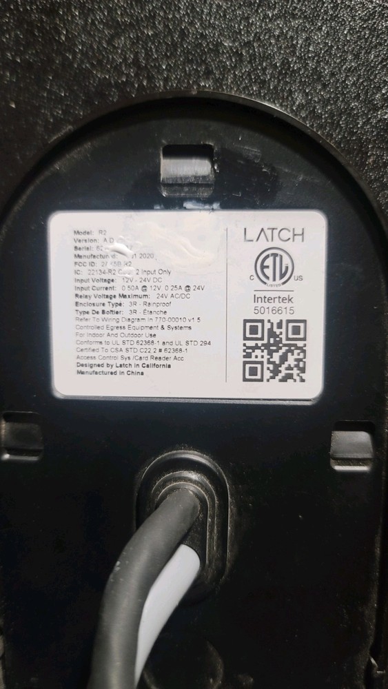 Latch R Series Model R2 Reader, Intelligent Door Manager USED WORKING