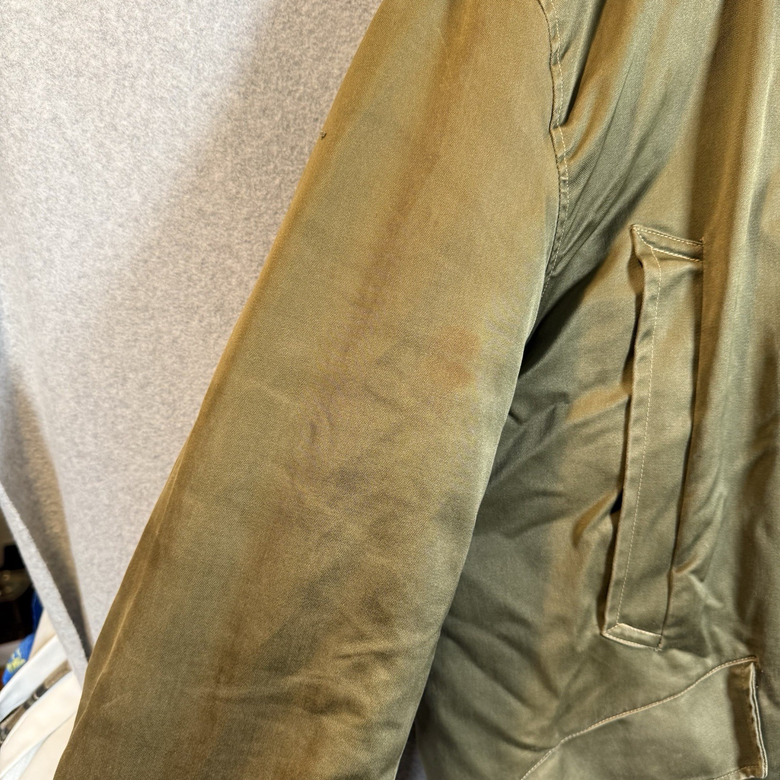 US Military Vintage 40s WW2 OG Faux Fur Talon Zip Hood B-9 Parka Jacket Mens XL