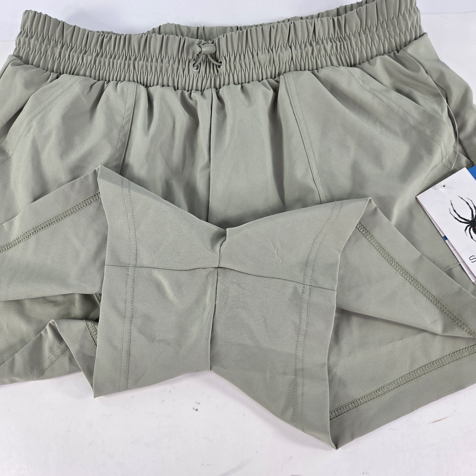 Spyder Women’s Performance Shorts SWB054 Sz L Light Olive Built-in Brief Running