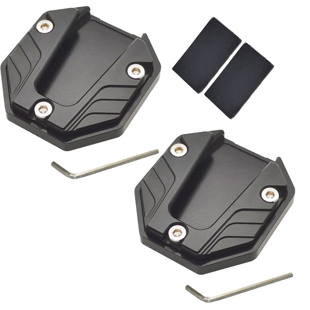 2PC Universal Motorcycle Kickstand Sidestand Extension Pad Plate Foot Side Stand