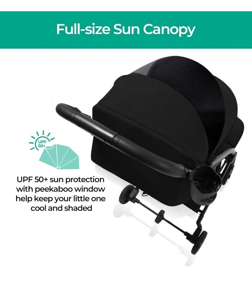 Mompush Lithe Compact and Lightweight One-Hand Foldable Travel Stroller &...
