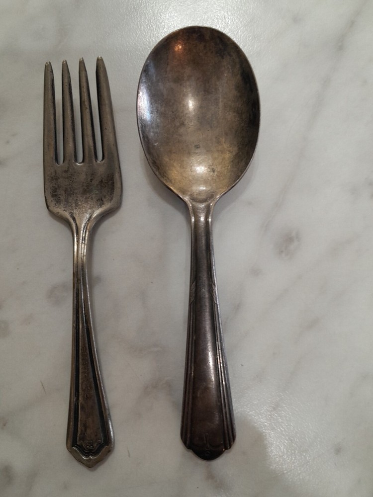Childrens Silverplated Fork And Spoon 1 Marked Winthrop The Other Marked Monarch