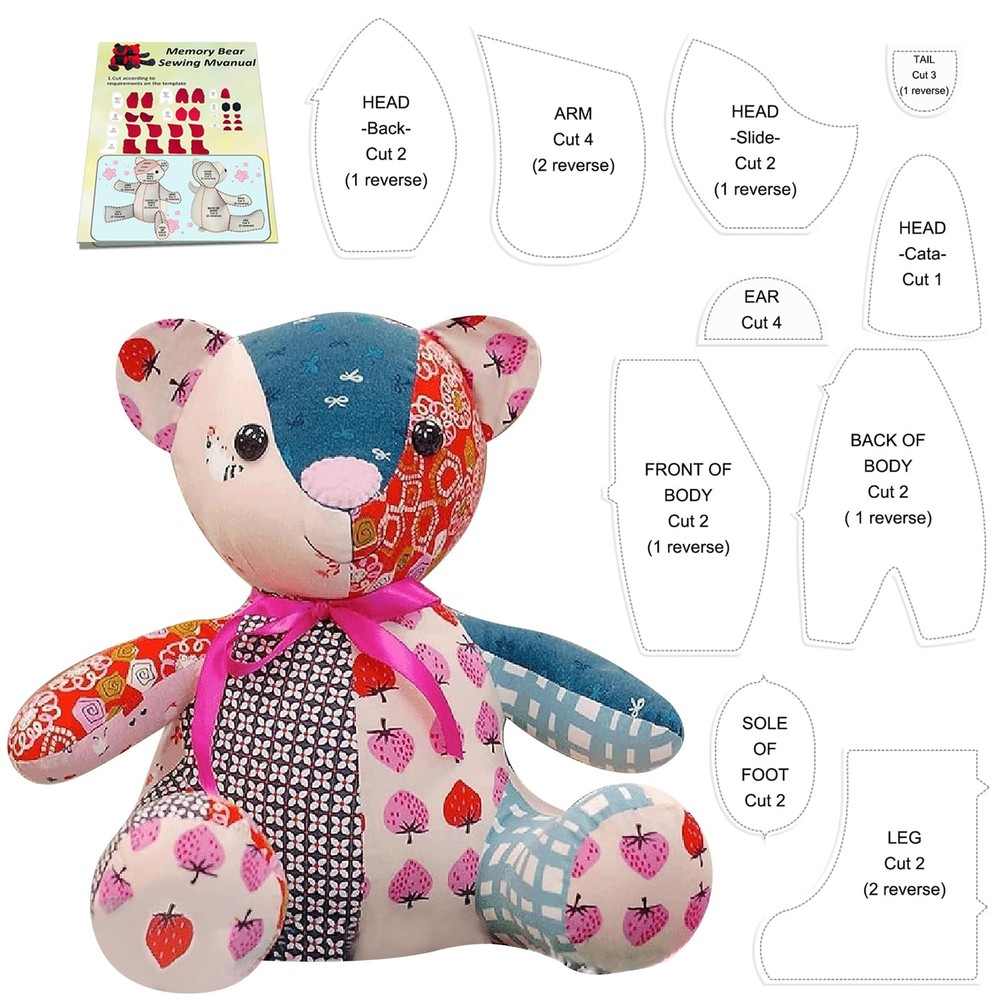 15IN Memory Bear Sewing Patterns Template Ruler Set with 15'' 11 Ste