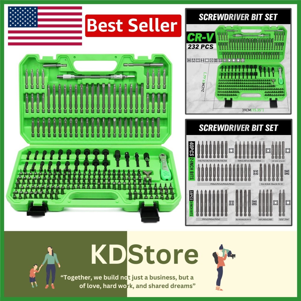 232-Piece Professional Screwdriver Bit Set with Quick Release & Security Bits
