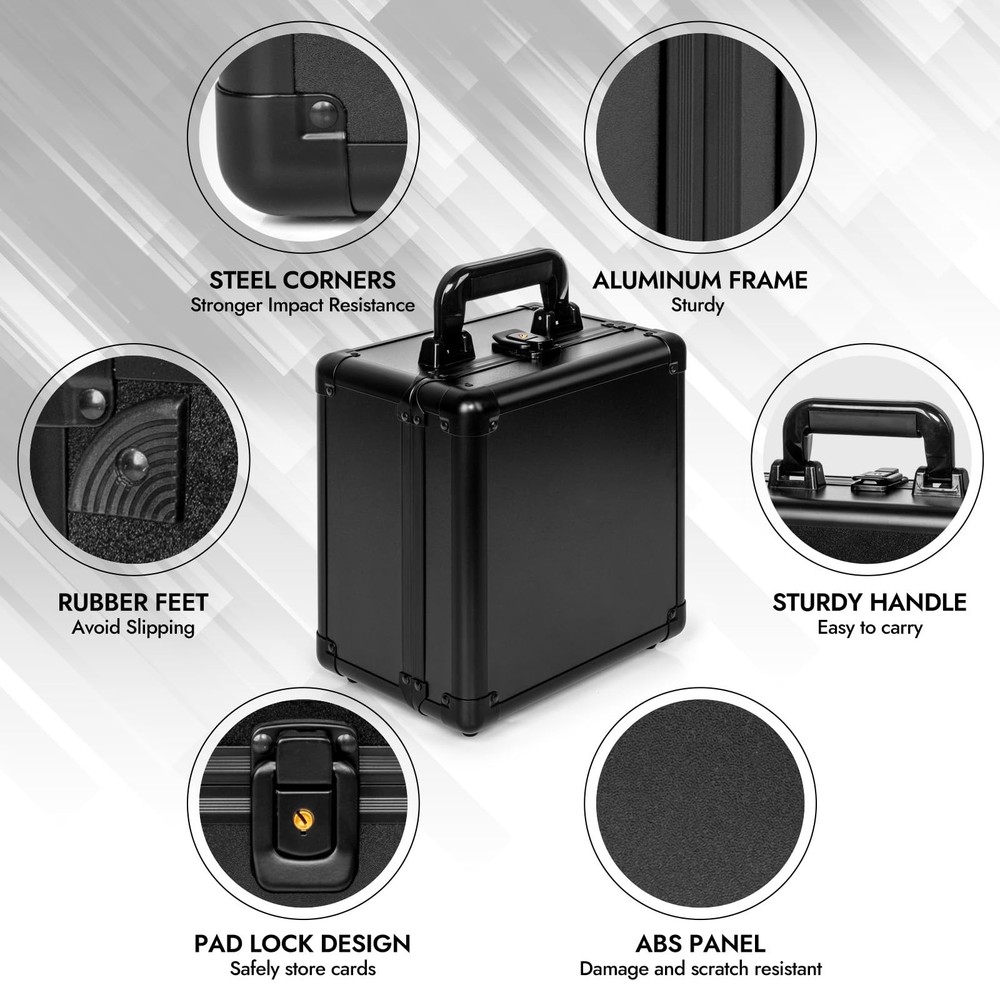 ULTRGEE Top Loader Storage Box, Graded Card Boxes, 2 Row, Black