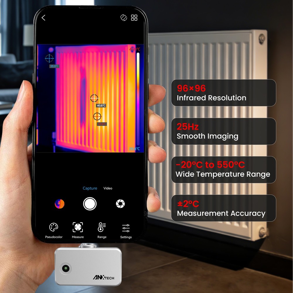 ANXTECH Infrared Thermal Imaging Camera 96x96 IR Resolution for Android