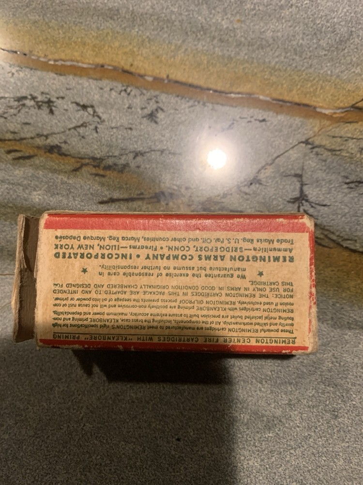 Empty Remington Kleanbore Ammo Box 25 Automatic Metal Cased