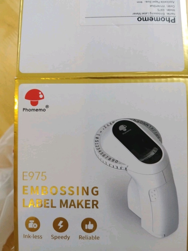 Phomemo E975 Embossing Label Maker Machine with 3 Tapes