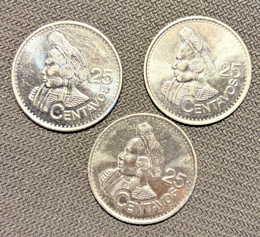 GUATEMALA 2012 25 Centavos AU++ -- 3 available
