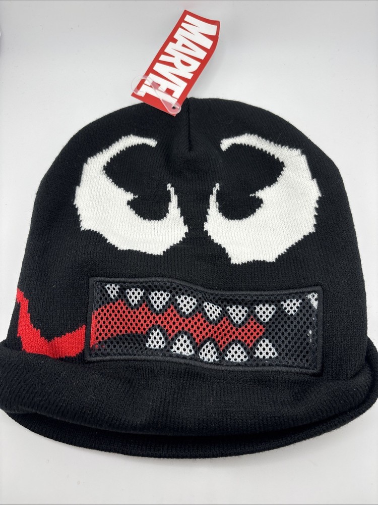 Marvel Comics Venom Winter Knit Cap Hat New Flip Down Cuff