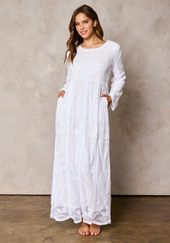 Sweet Antionette White Temple Dress