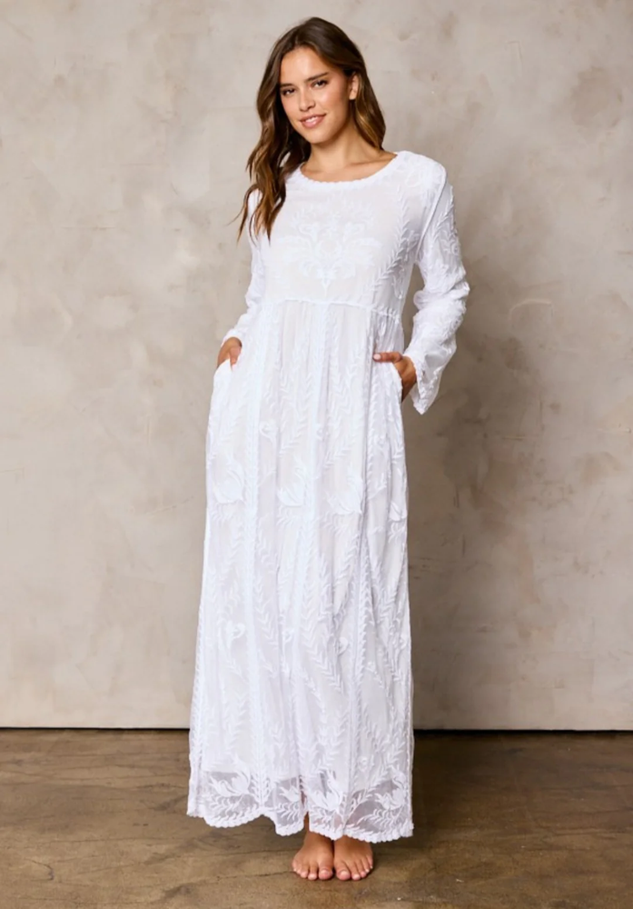 Sweet Antionette White Temple Dress
