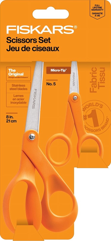 Crafting Scissors 2-Piece Set 8-inch & 5-inch Microtip Scissors