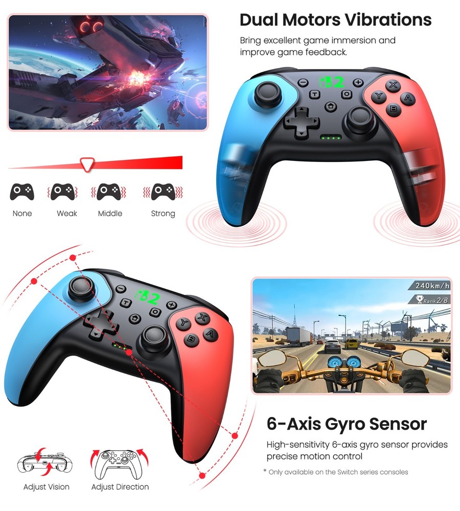 Wireless Pro Switch 2 Controller for Switch 2/Switch/Lite/OLED/Android/iOS/PC