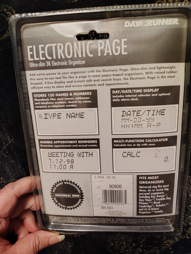 Sealed In Original PKG Day Runner (R) Electric Organizer