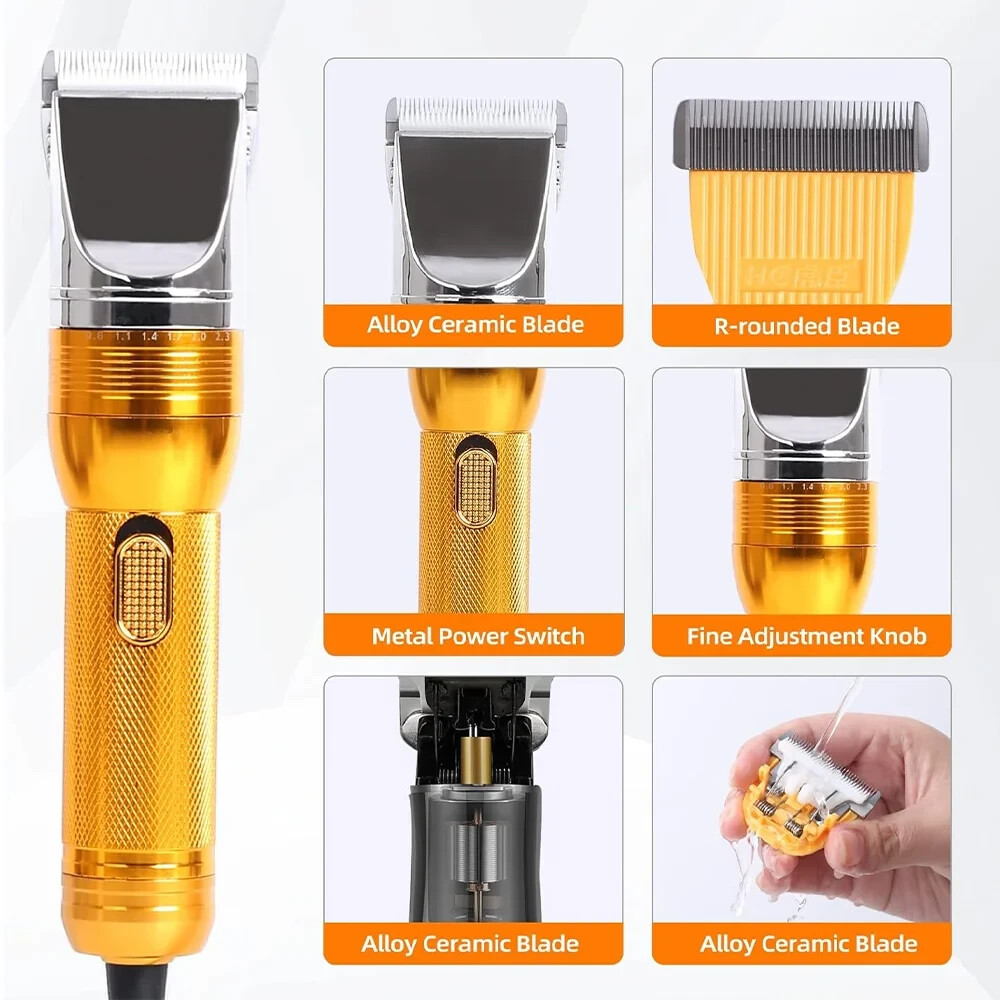 Heavy Duty Electric Pet Clippers for Thick Coats, Large Dogs, Horses & Livestock